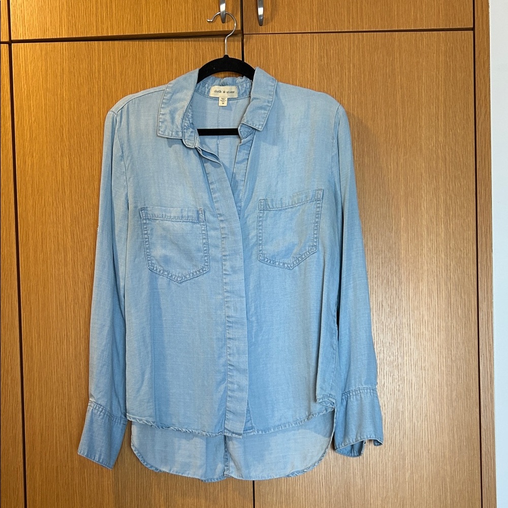 Cloth & Stone Sky Blue Collared Shirt